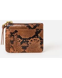 Oliver Bonas - Kadie Snake Print Zipped Card Holder - Lyst