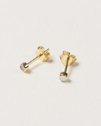 Oliver Bonas - Nettie Mother Of Pearl & Mini Stud Earrings - Lyst