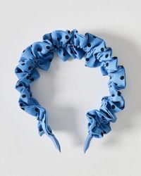 Oliver Bonas - Nancy & Black Polka Dot Ruched Headband - Lyst