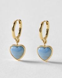 Oliver Bonas - Liza Resin Heart Drop Hoop Earrings - Lyst