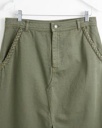 Oliver Bonas - Olive Denim Plait Pocket Midi Skirt - Lyst