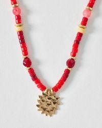 Oliver Bonas - Harriet Bead Smiley Sun Charm Necklace - Lyst