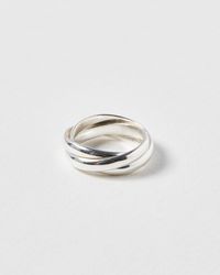 Oliver Bonas - Bridget Interlinked Silver Statement Ring, Size 52 - Lyst