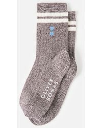 Oliver Bonas - Marl Heart Ribbed Ankle Socks - Lyst