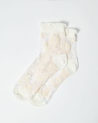 Oliver Bonas - Floral Sheer Ankle Socks - Lyst