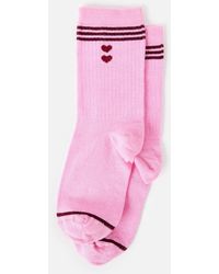 Oliver Bonas - & Burgundy Double Heart Ankle Socks - Lyst
