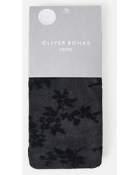 Oliver Bonas - 20 Denier Floral Sheer Tights - Lyst