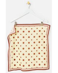 Oliver Bonas - Butter & Brown Polka Dot Cotton Square Scarf - Lyst
