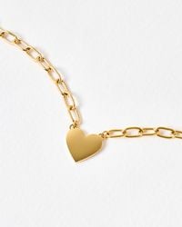 Oliver Bonas - Talula Tone Waterproof Heart Pendant Chain Necklace - Lyst