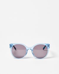 Oliver Bonas - Faux Tortoiseshell Round Acetate Sunglasses - Lyst