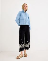 Oliver Bonas - & Cream Embroidered Wide Leg Trousers, Size 10 - Lyst