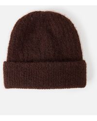 Oliver Bonas - Chocolate Ribbed Knitted Beanie Hat - Lyst