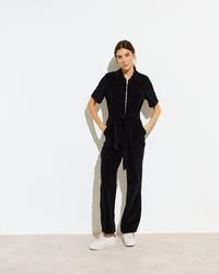 Oliver Bonas - Corduroy Short Sleeve Zip Up Jumpsuit, Size 6 - Lyst