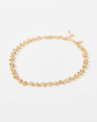 Oliver Bonas - Dune Circular Gold Chain Pendant Necklace - Lyst