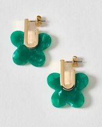 Oliver Bonas - Aaliyah Resin Flower Hoop Earrings - Lyst