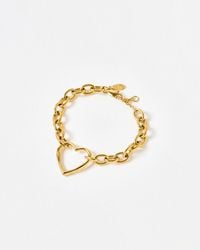 Oliver Bonas - Danica Tone Waterproof Heart Charm Chain Bracelet - Lyst