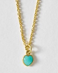 Oliver Bonas - Auden Amazonite Heart Charm Pendant Necklace - Lyst