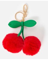 Oliver Bonas - Cherry Faux Fur Keyring - Lyst