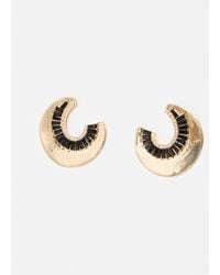 Oliver Bonas - Tula Circular & Gold Tone Stud Earrings - Lyst