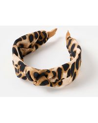 Oliver Bonas - Ganna Leopard Print Knot Headband - Lyst