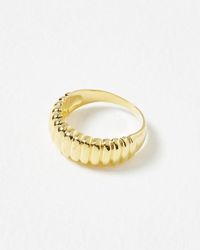 Oliver Bonas - Anthia Ribbed Texture Plated Ring - Lyst