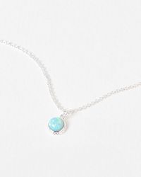 Oliver Bonas - Hilal Opalite Crescent Moon Charm Silver Pendant Necklace - Lyst