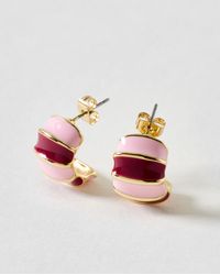 Oliver Bonas - Kyra Enamel Inlay Stud Earrings - Lyst