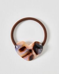 Oliver Bonas - Harley Brown & Pink Resin Heart Hair Band - Lyst