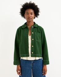 Oliver Bonas - Dark Frill Collar Denim Jacket, Size 6 - Lyst