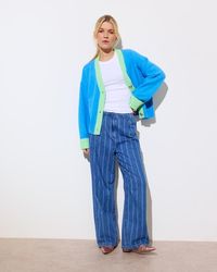 Oliver Bonas - & Green Trim V-neck Knitted Cardigan - Lyst