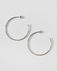 Oliver Bonas - Janis Silver Tone Waterproof Large Hoop Earrings - Lyst