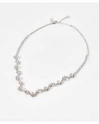 Oliver Bonas - Paulina Fan Shapes Silver Tone Collar Necklace - Lyst