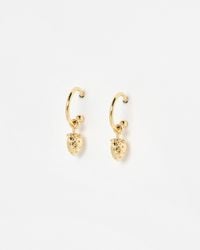 Oliver Bonas - Silvie Strawberry Charm Drop Hoop Earrings - Lyst