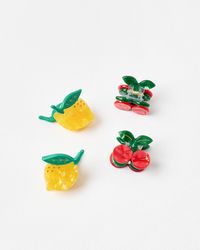 Oliver Bonas - Lemon & Cherry Mini Claw Clips Set Of Four - Lyst