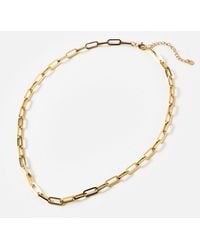 Oliver Bonas - Austen Paperclip Chain Tone Waterproof Necklace - Lyst