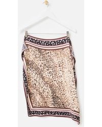 Oliver Bonas - Animal Print & Polka Dot Pleated Square Scarf - Lyst