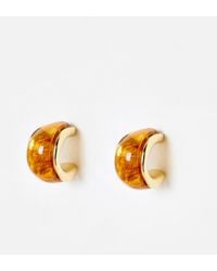 Oliver Bonas - Ariah Brown Resin & Gold Tone Hoop Earrings - Lyst