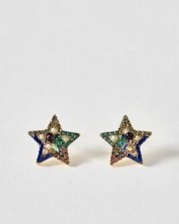 Oliver Bonas - Becca Stone Cluster Statement Star Stud Earrings - Lyst