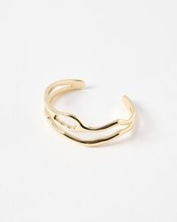 Oliver Bonas - Ilse Wavy Double Row Tone Bangle - Lyst