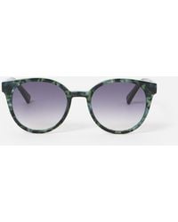 Oliver Bonas - Preppy Faux Tortoiseshell Round Acetate Sunglasses - Lyst