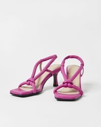 SELECTED - Sara Leather Heeled Sandals, Size Uk 3 - Lyst