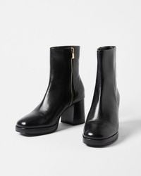 Oliver Bonas - Leather Platform Heel Boot / - Lyst