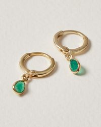 Oliver Bonas - Auden Tiny Teardrop Onyx & Huggie Earrings - Lyst