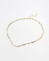 Oliver Bonas - Sereia Glass Beaded & Faux Pearl Short Necklace - Lyst