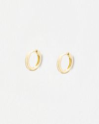 Oliver Bonas - Anita Ridged Huggie Hoop Earrings - Lyst