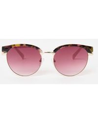 Oliver Bonas - Faux Tortoiseshell Round Sunglasses - Lyst