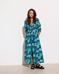 Oliver Bonas - & Green Floral V-neck Midi Dress, Size 6 - Lyst