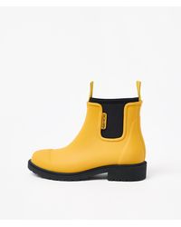 Merry People - Mustard & Black Bobbi Wellington Boot, Size Uk 3 - Lyst