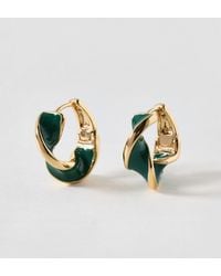 Oliver Bonas - Janine Enamel Twist Hoop Earrings - Lyst