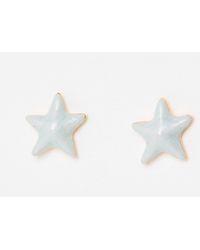 Oliver Bonas - Eloise Shiny Enamel Star Stud Earrings - Lyst